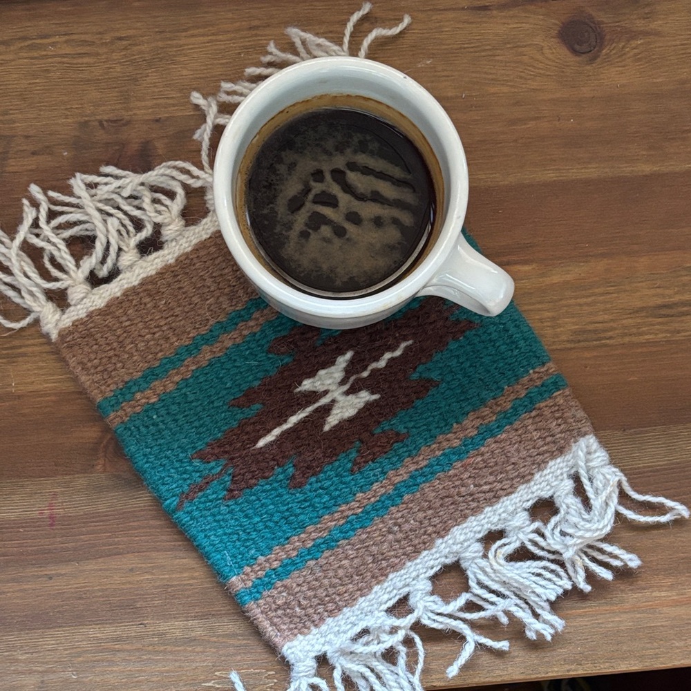 Set of 6 handmade wool mug rug coasters southwestern Pendleton